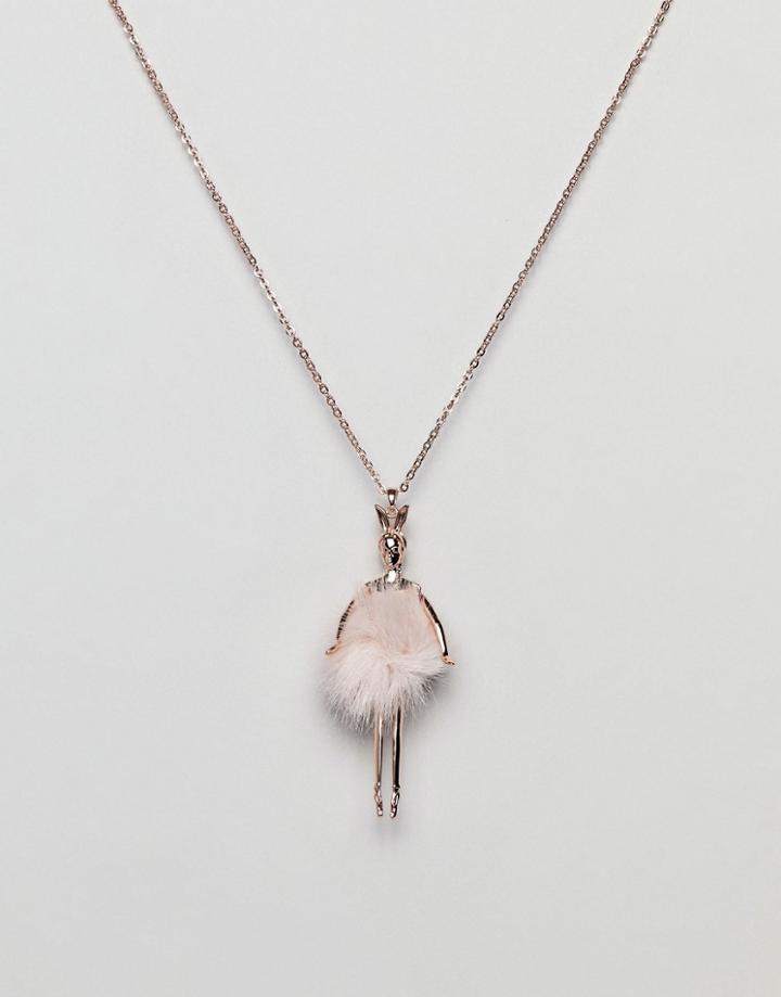 Ted Baker Bunny Tail Ballerina Necklace - Gold