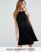 Asos Maternity Petite Rib Swing Mini Dress - Black
