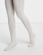 Gipsy Cable Knit Tights In Cream-white