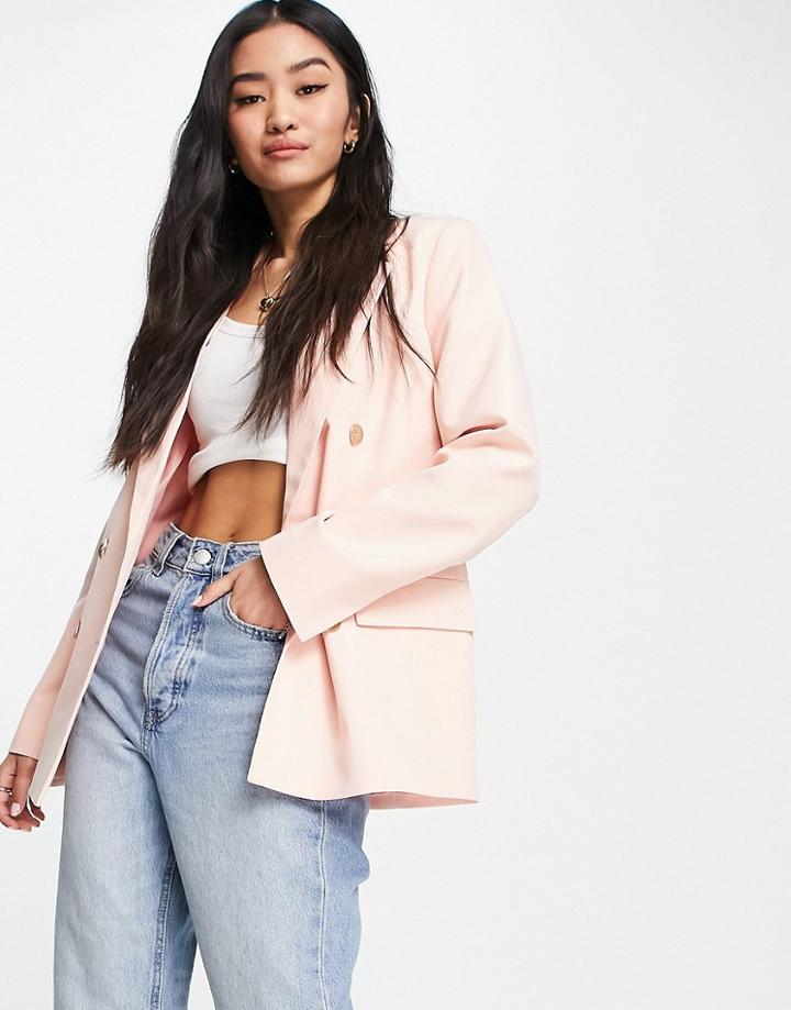 Miss Selfridge Military Blazer In Pale Pink