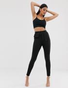 Asos Design Ponte Skinny Pants With Utility Pockets