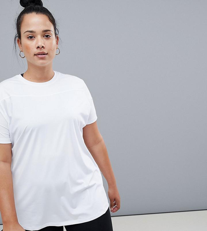 Asos 4505 Curve Training T-shirt In Loose Fit - White