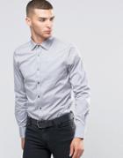 Sisley Slim Fit Shirt With Contrast Buttons - Gray