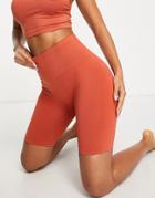 Asos 4505 Layers Sculpting Booty Shorts In Compressive Jersey-red