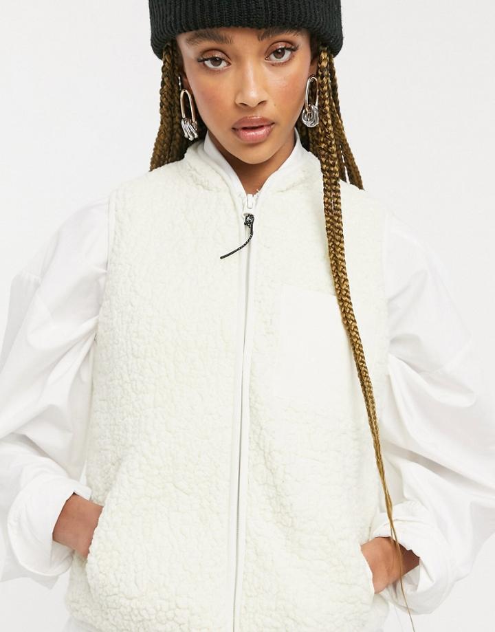 Only Vest In Teddy Cream-white