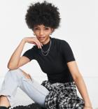 Asos Design Tall Fitted T-shirt With Turtle Neck In Black