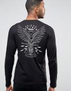 Friend Or Faux Back Print Long Sleeve T-shirt - Black