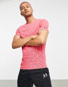 Under Armour Training Seamless Wordmark T-shirt In Pink