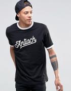Antioch Script Logo Ringer T-shirt - Black