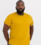 New Look Plus Roll Sleeve T-shirt In Yellow