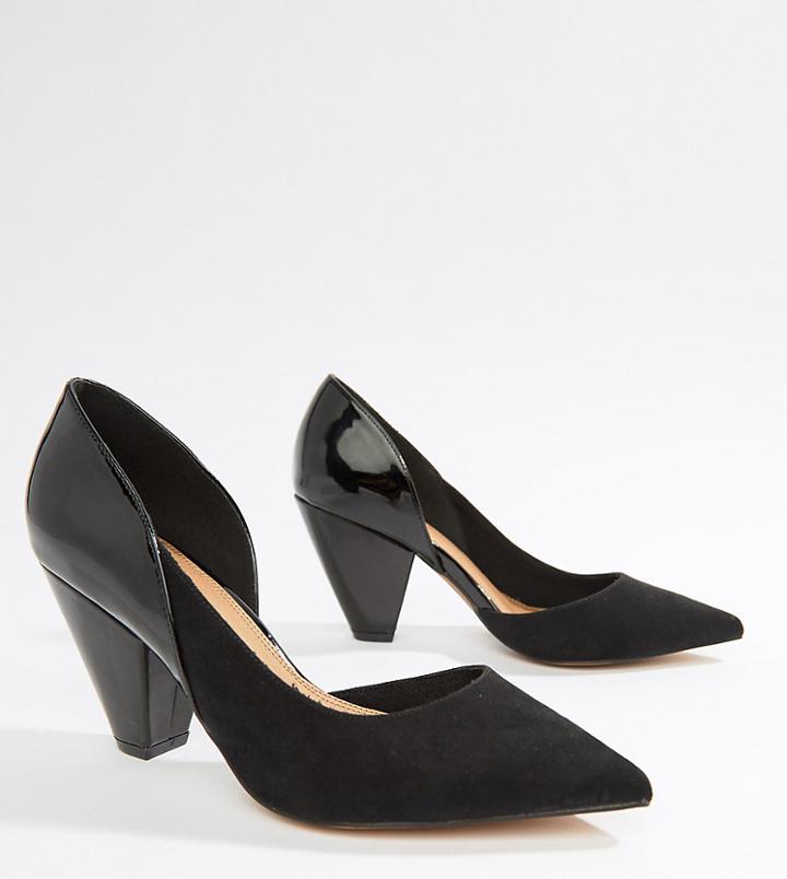 Asos Design Wide Fit Weather Mid Heels-black