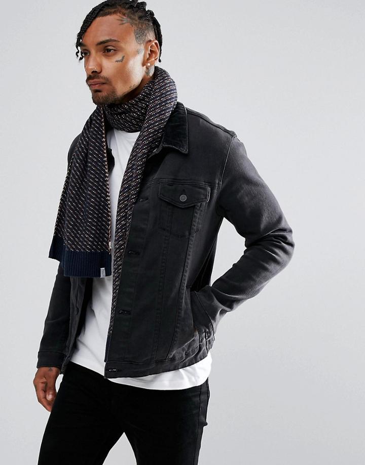 Selected Homme Twill Scarf - Navy