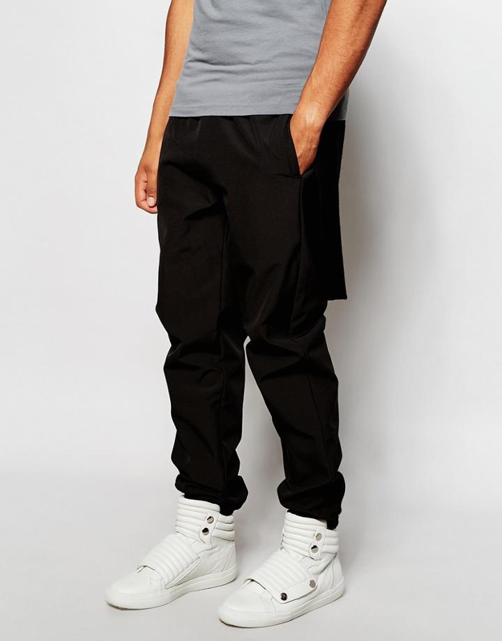 Asos Slim Joggers With Panels In Harris Tweed - Black