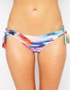 Sunseeker Pop Abstract Bikini Loop Tie Side Bottom - White Print