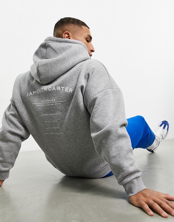 Jameson Carter Taylor Oversize Hoodie In Gray-grey