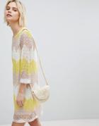 Suncoo Shift Dress In Color Block Lace - Multi