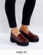 Asos Opaque Wide Fit Chunky Heeled Shoes - Red