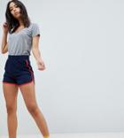 Noisy May Tall Sweat Running Shorts With Contrast Trim - Navy