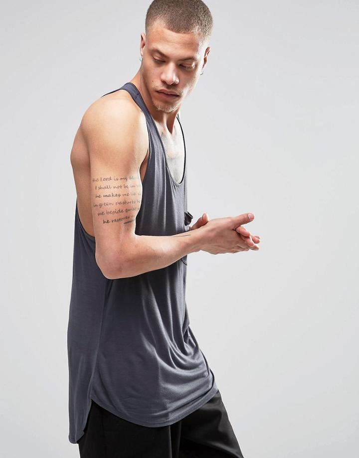 Weekday Wrestler Tank In Dark Gray - Gray