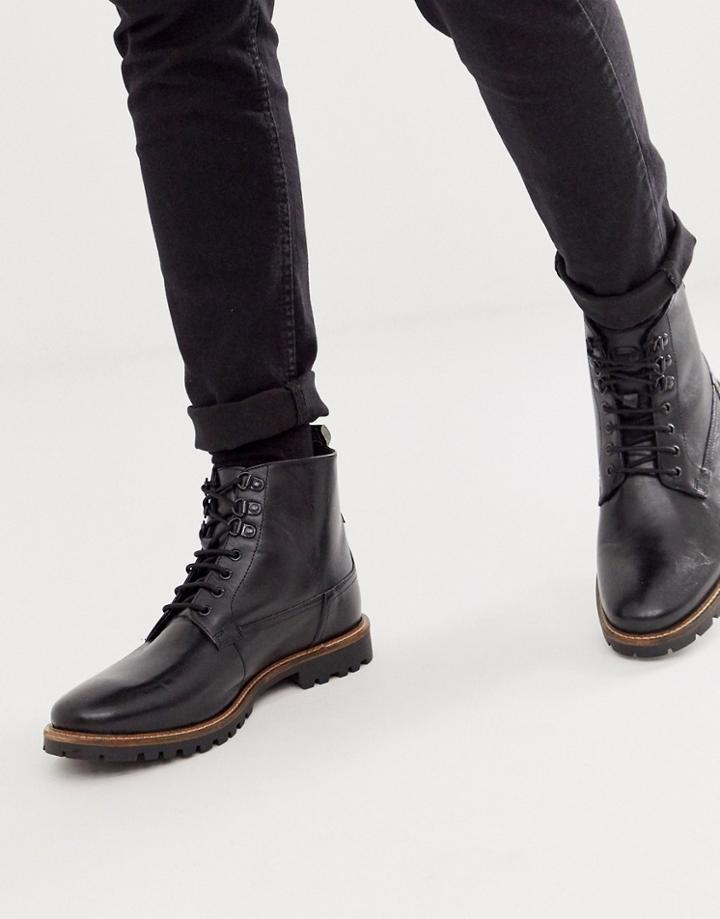 Base London Callahan Lace Up Boots In Black