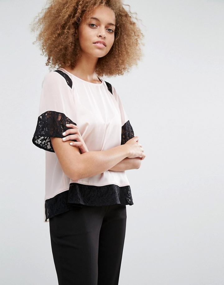 Warehouse Lace Insert Tee - Multi