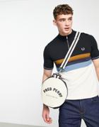 Fred Perry Funnel Neck Half Zip Sweater In Multi