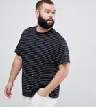 New Look Plus Stripe T-shirt In Black - Black