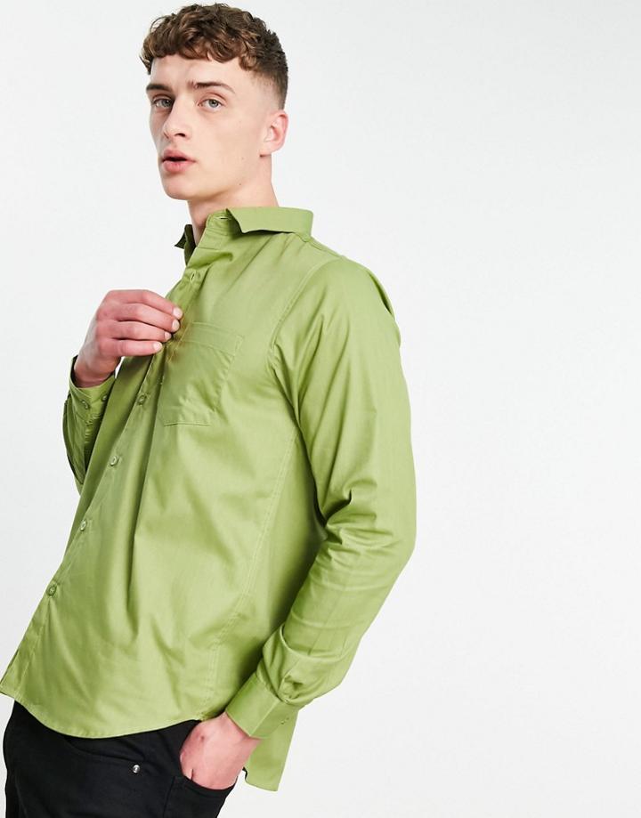 Bolongaro Trevor Classic Slim Long Sleeve Shirt In Green