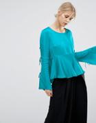 Max & Co Carioca Bow Detail Top - Green