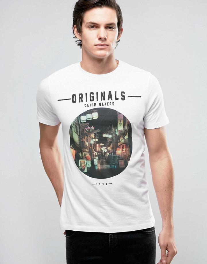 Jack & Jones Originals T-shirt With Graphic Print - Cream