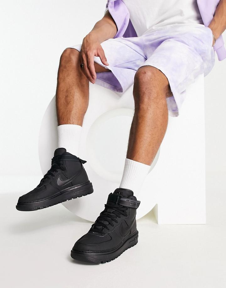 Nike Air Force 1 Boots In Black
