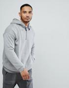 Yourturn Hoodie With Fleece Lining In Gray - White