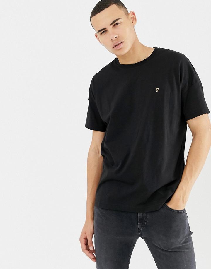 Farah Frankie Oversized T-shirt In Black - Black