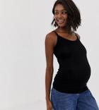Asos Design Maternity Nursing Cami With Clips In Black - Black