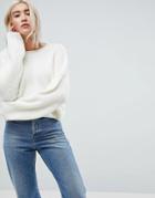 Asos Cropped Oversized Sweater - Cream