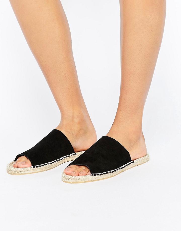 Asos Jeena Suede Mules Espadrilles - Black
