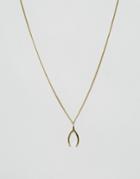 Made Gold Wish Bone Necklace - Gold