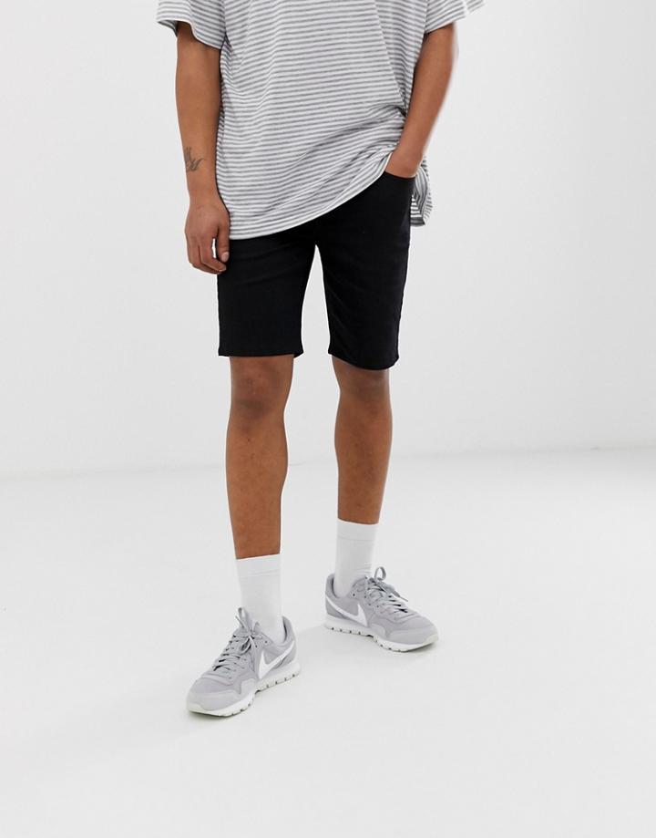River Island Denim Shorts In Black