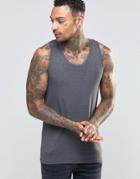 Asos Muscle Tank In Charcoal - Charcoal