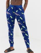 Asos Design Holidays Lounge Sweatpants In Christmas & Chill Print-red