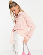 Heartbreak Oversized Shirt In Pink Stripe - Part Of A Set