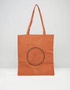 Asos Tote Bag With Target Print In Rust - Orange