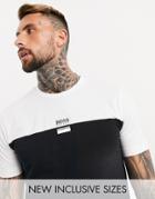 Boss Athleisure Tee 6 Small Logo Contrast T-shirt In Black/white