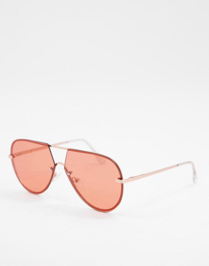 Aj Morgan Oversized Aviator Style Sunglasses-pink