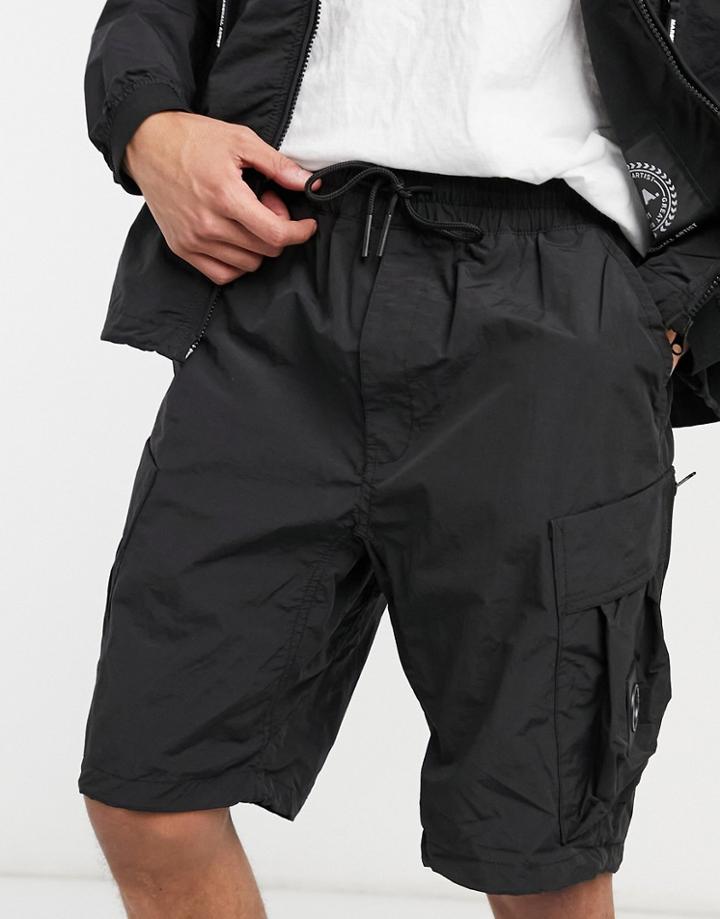 Marshall Artist Cotton Polyamide Technical Cargo Short In Black