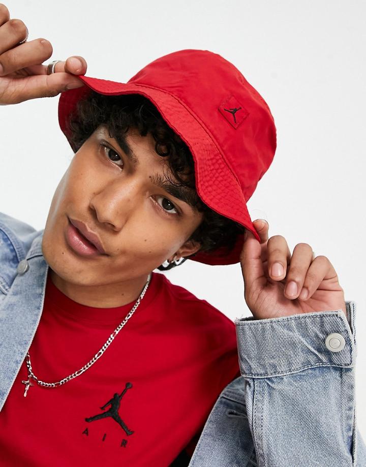 Nike Jordan Jumpman Washed Bucket Hat In Red