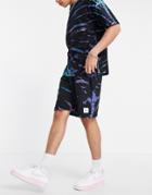 Mennace Jersey Shorts In Blue And Purple Tie Dye - Part Of A Set-multi