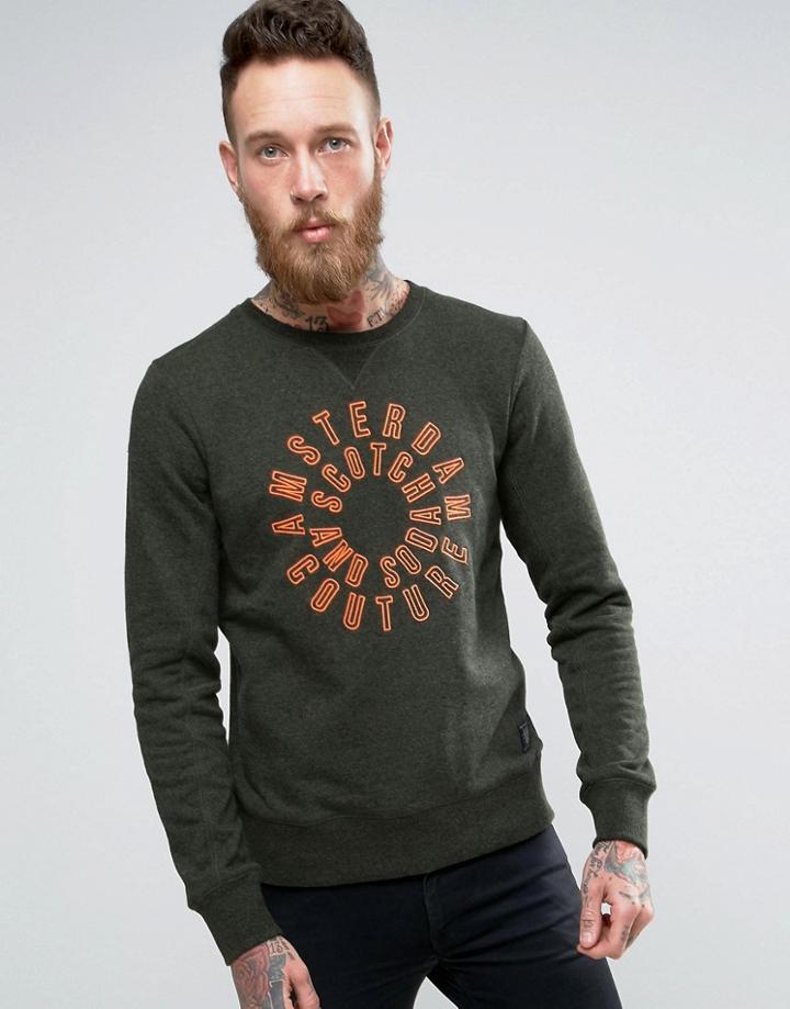 Scotch & Soda Printed Crew Sweater - Green