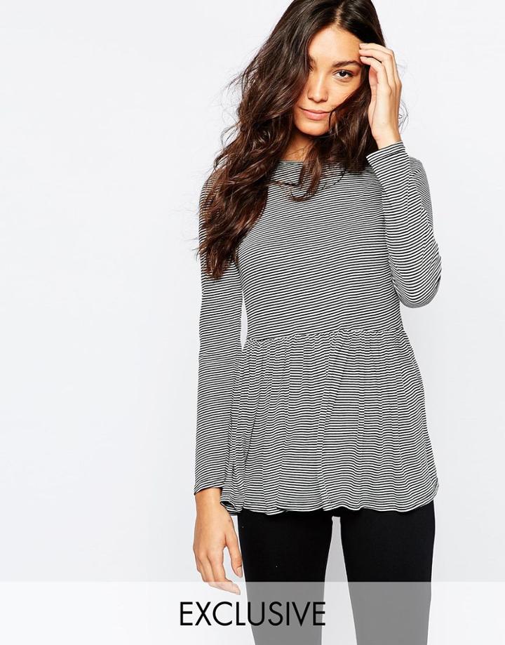 Rokoko Peplum Hem Top In Stripe - Stripe Multi