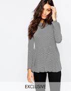 Rokoko Peplum Hem Top In Stripe - Stripe Multi